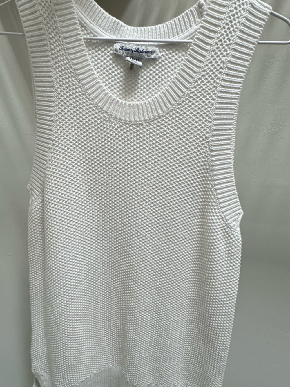 Tommy Bahama White Textured Knit Tank